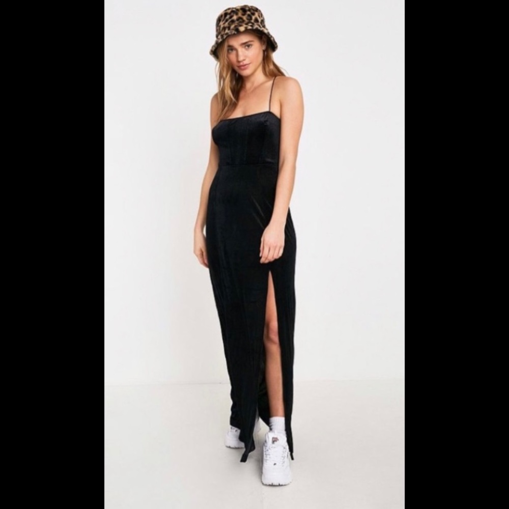 Free people Black Velvet Maxi Dress